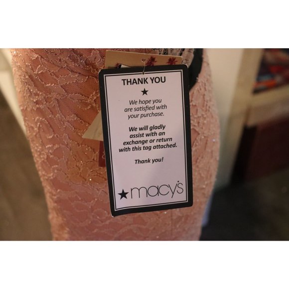 EMERALD SUNDAE Womens Pink Lace Slitted Floral Formal Mermaid Dress Juniors L - Picture 8 of 9